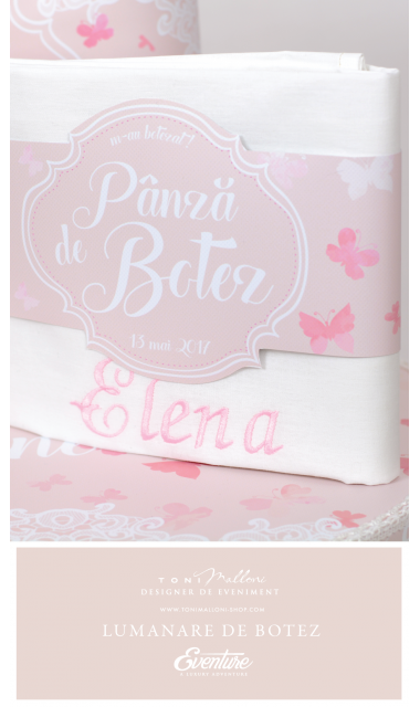 Trusou de botez  pentru fete cu fluturi si flori, Like a butterfly 4